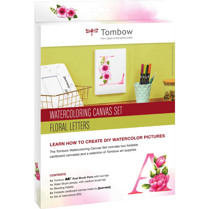 Tombow Watercoloring-Leinwand-Set "Florale Buchstaben"