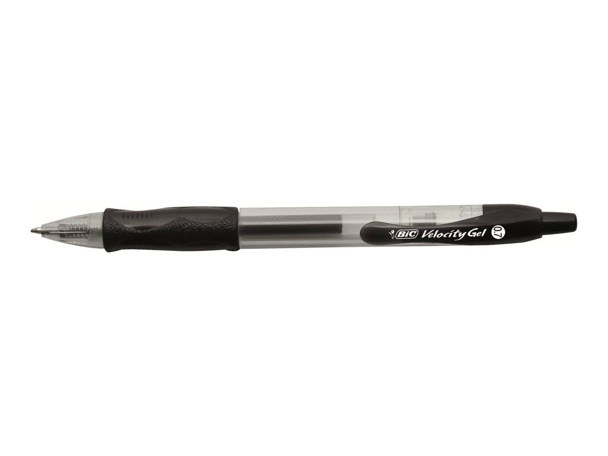 BIC VELOCITY - Tintenroller - Schwarz - Geltinte - 0.7 mm - Mittel - verstellbar (Packung mit 12)