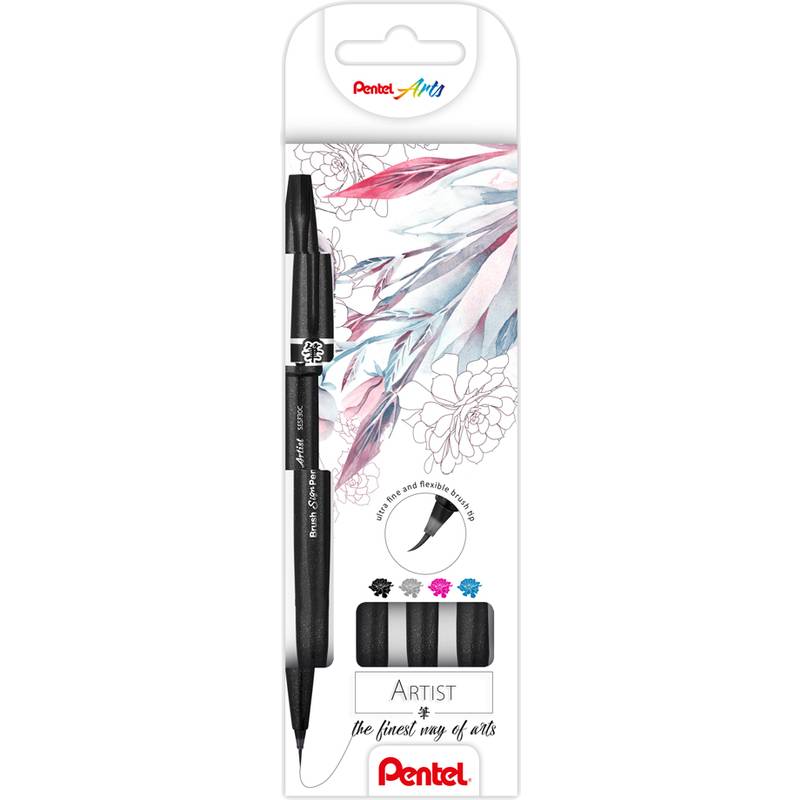 Pentel Pinselstift Sign Pen Artist, 4er Set
