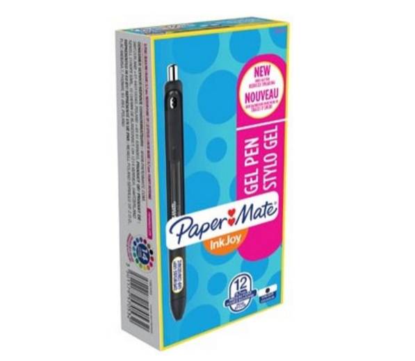 Papermate Inkjoy Gel, Ausziehbarer Gelschreiber, Schwarz, Schwarz, Transparent, Rund, Beidhändig, Medium