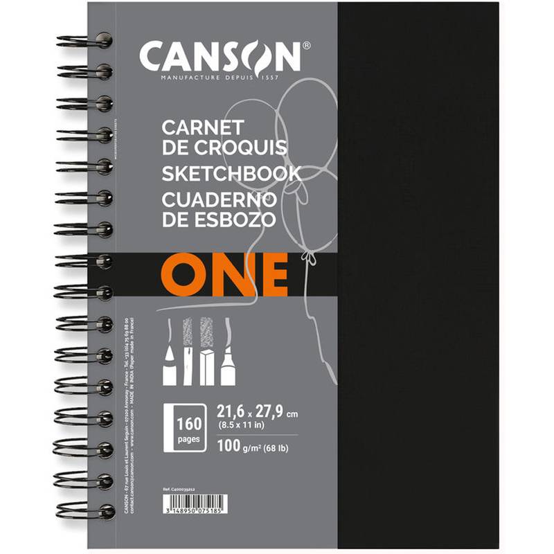 CANSON Skizzenbuch ONE, 216 x 279 mm, schwarz
