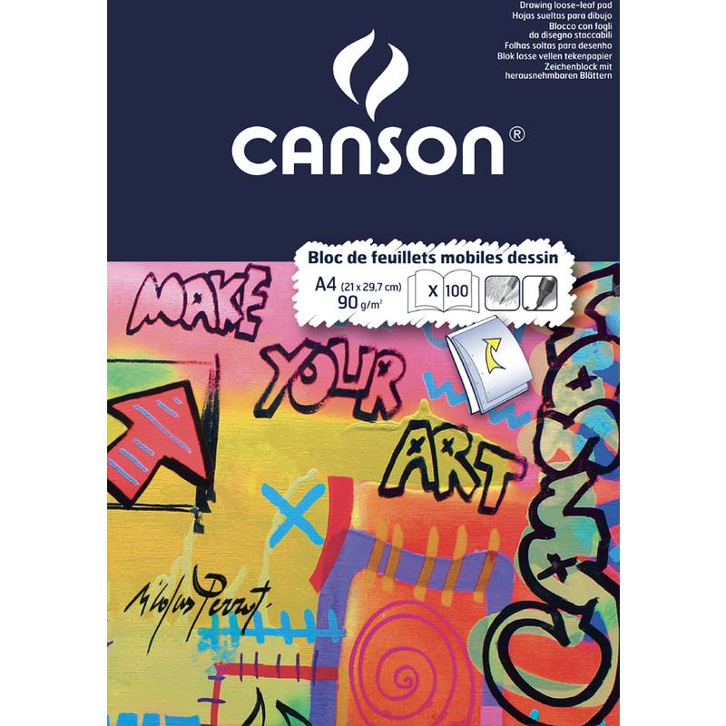 CANSON Zeichenpapier-Block, 210 x 297 mm, weiß, 90 g/qm