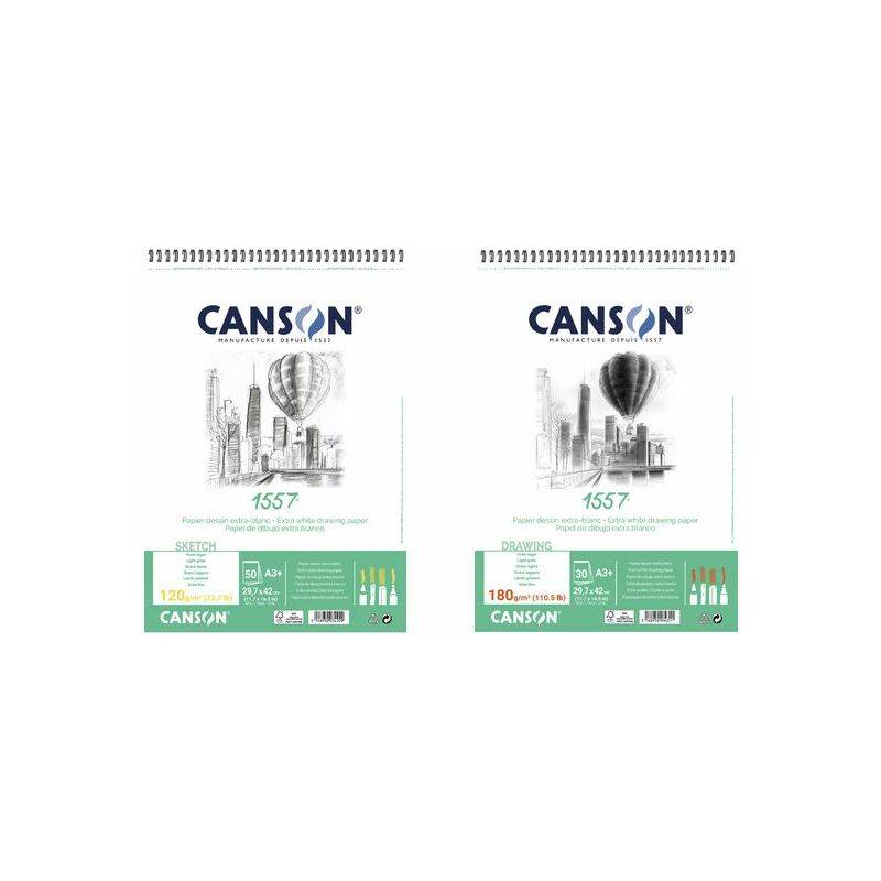 CANSON Zeichenpapierblock 1557, DIN A5, 180 g/qm, 30 Blatt