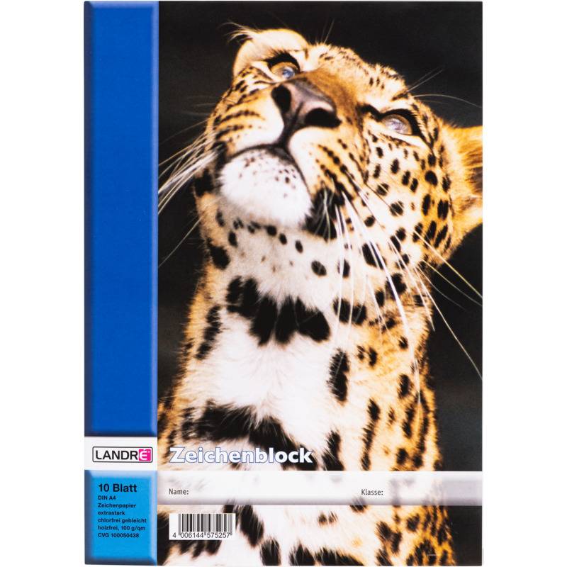 LANDRÉ Zeichenblock DIN A4, 100 g/qm, 10 Blatt, perforiert