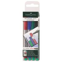 Faber-Castell MULTIMARK 1526 - Marker - nicht dauerhaft - 1 mm - Mittel - mit Radierer (Packung mit 4)