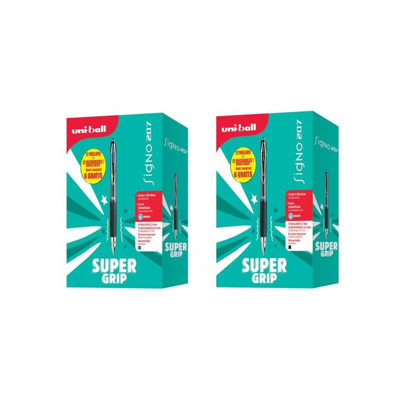 uni-ball Gel-Tintenroller SIGNO 207E, VALUE PACK, schwarz