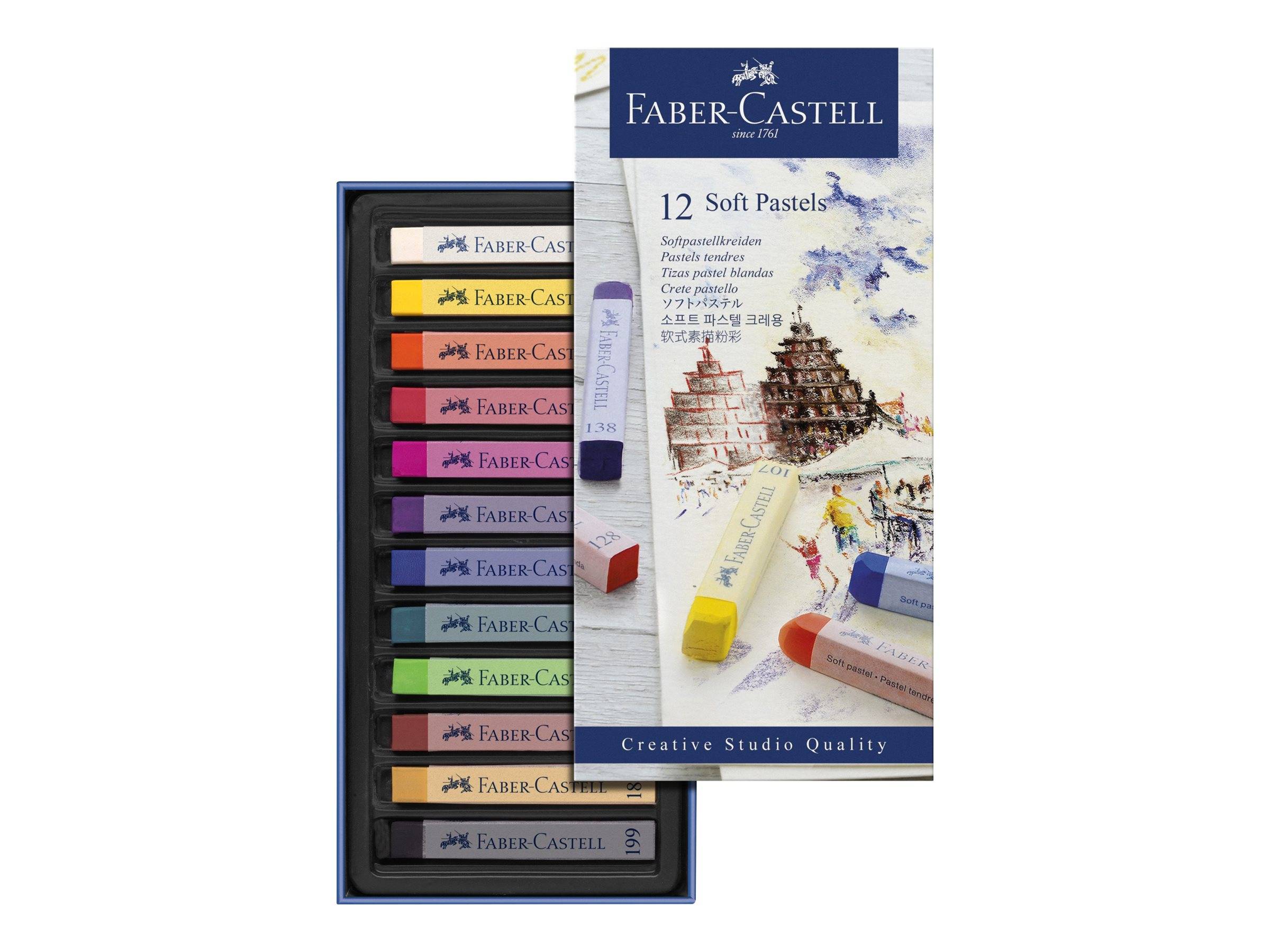 FABER-CASTELL STUDIO QUALITY - Farbstift - Soft Pastell - verschiedene Farben (Packung mit 12)