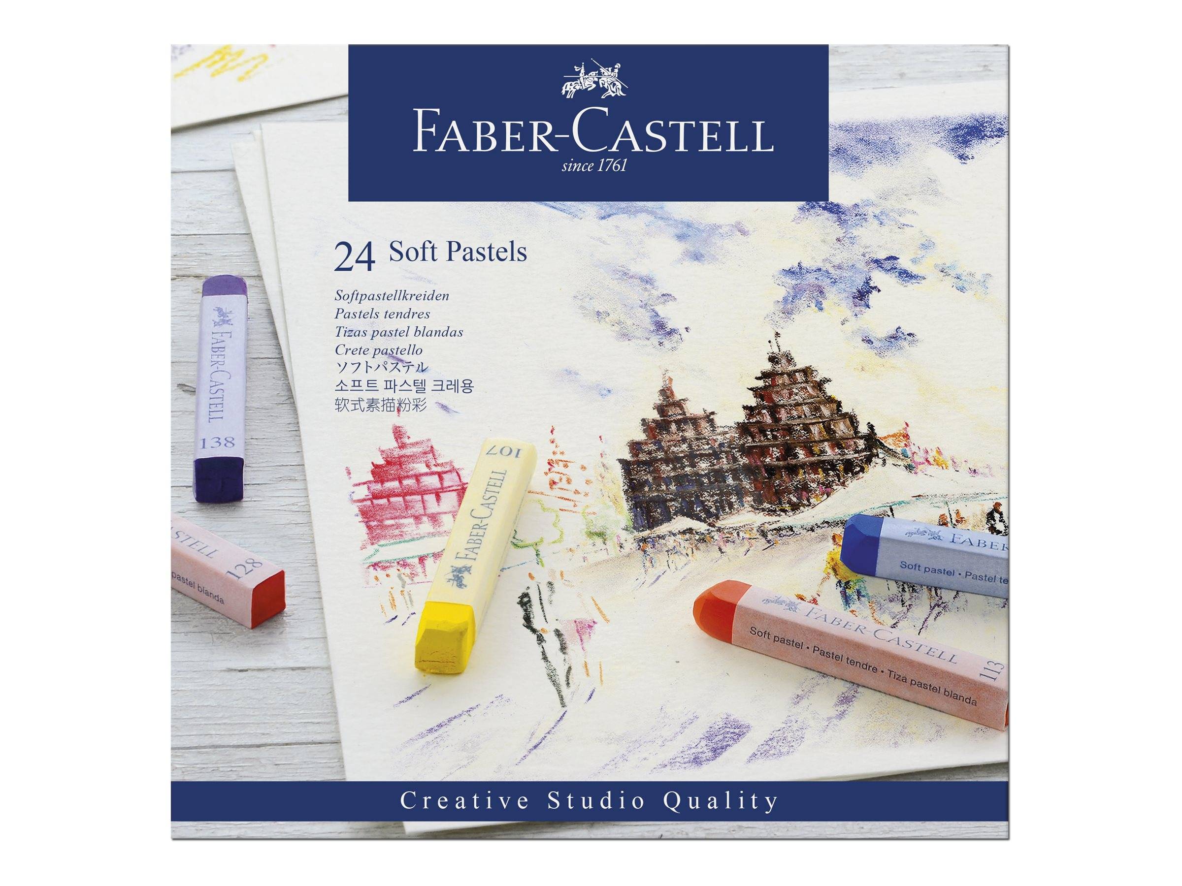 FABER-CASTELL STUDIO QUALITY - Farbstift - Soft Pastell - verschiedene Farben (Packung mit 24)