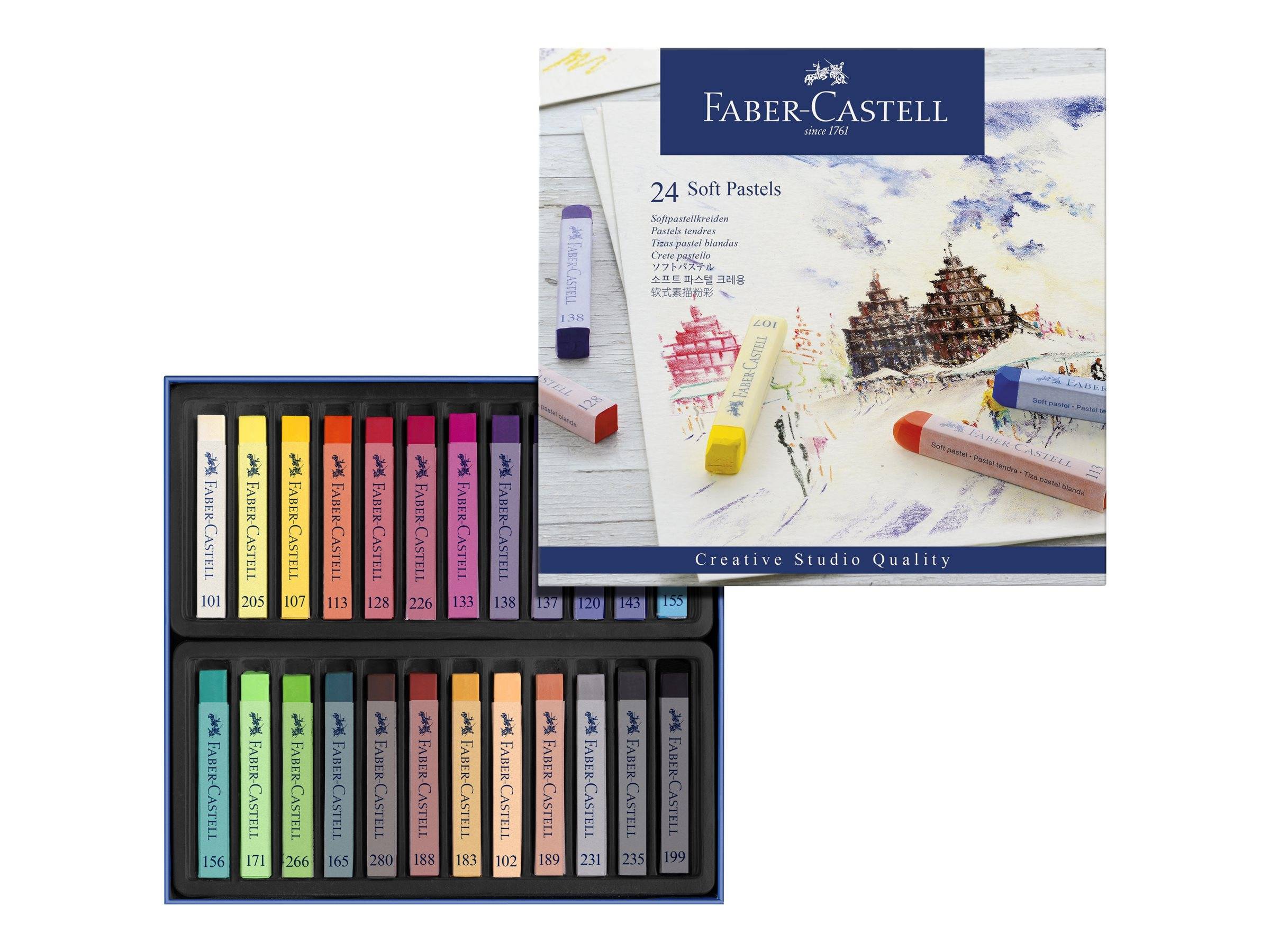 FABER-CASTELL STUDIO QUALITY - Farbstift - Soft Pastell - verschiedene Farben (Packung mit 24)