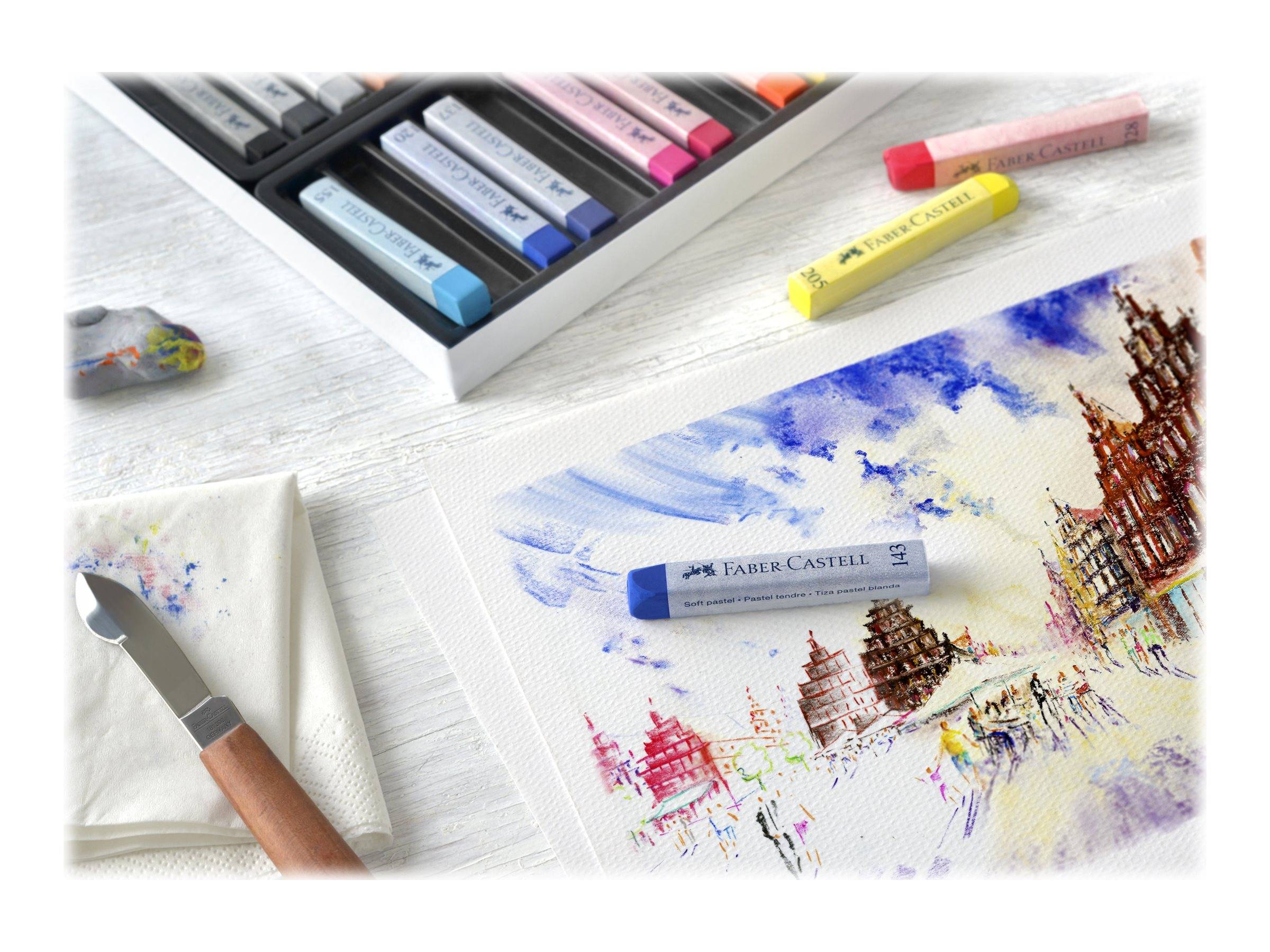 FABER-CASTELL STUDIO QUALITY - Farbstift - Soft Pastell - verschiedene Farben (Packung mit 24)
