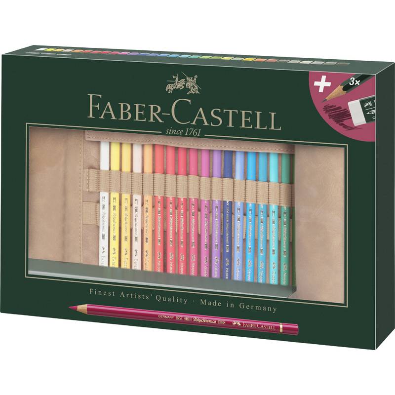 FABER-CASTELL Buntstifte POLYCHROMOS, Stifterolle, 34-teilig