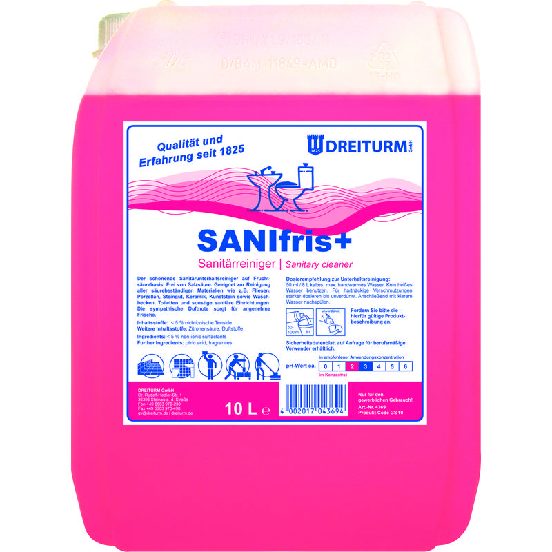 DREITURM Sanitärreiniger SANIFRIS+, 10 Liter