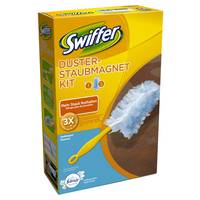 Swiffer 5410076542284 - Blau - Staubmagnet Starterset (Griff + 3 Tücher) mit Feb