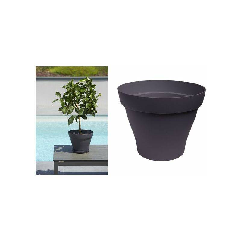 Poétic Pflanzgefäß ROMEO, rund, Durchm: 210 mm, granit