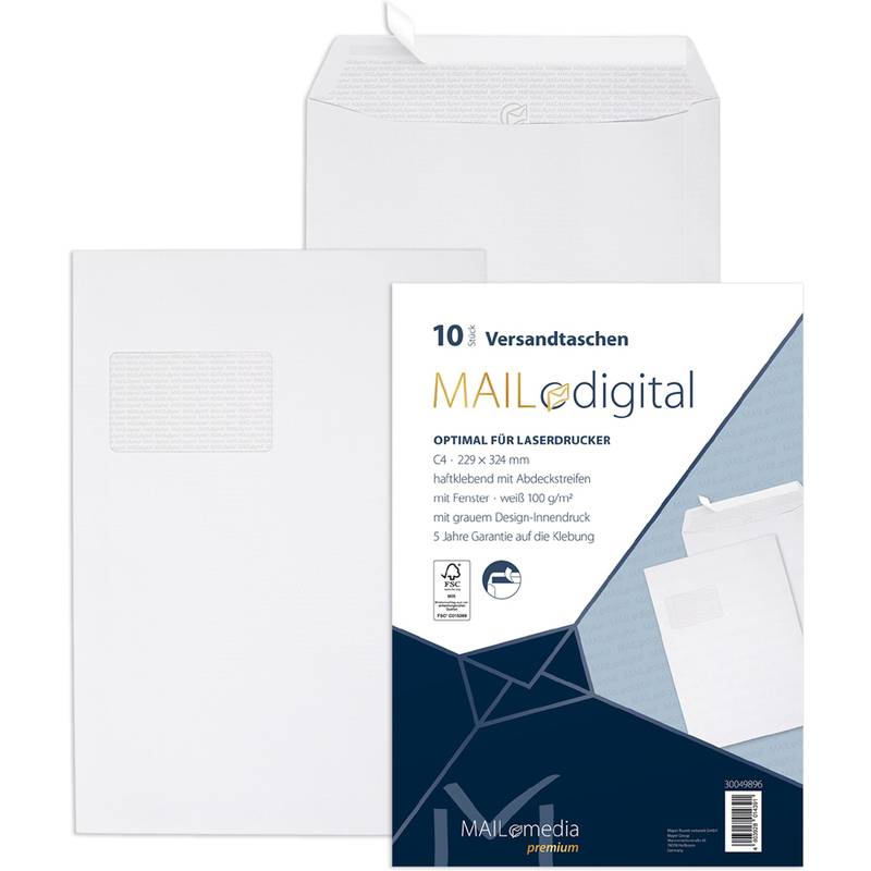 MAILmedia Versandtasche "MAILdigital", C4, weiß