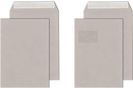MAILmedia Versandtasche C4, Recycling grau, ohne Fenster haftklebend, 100 g/qm, 229 x 324 mm