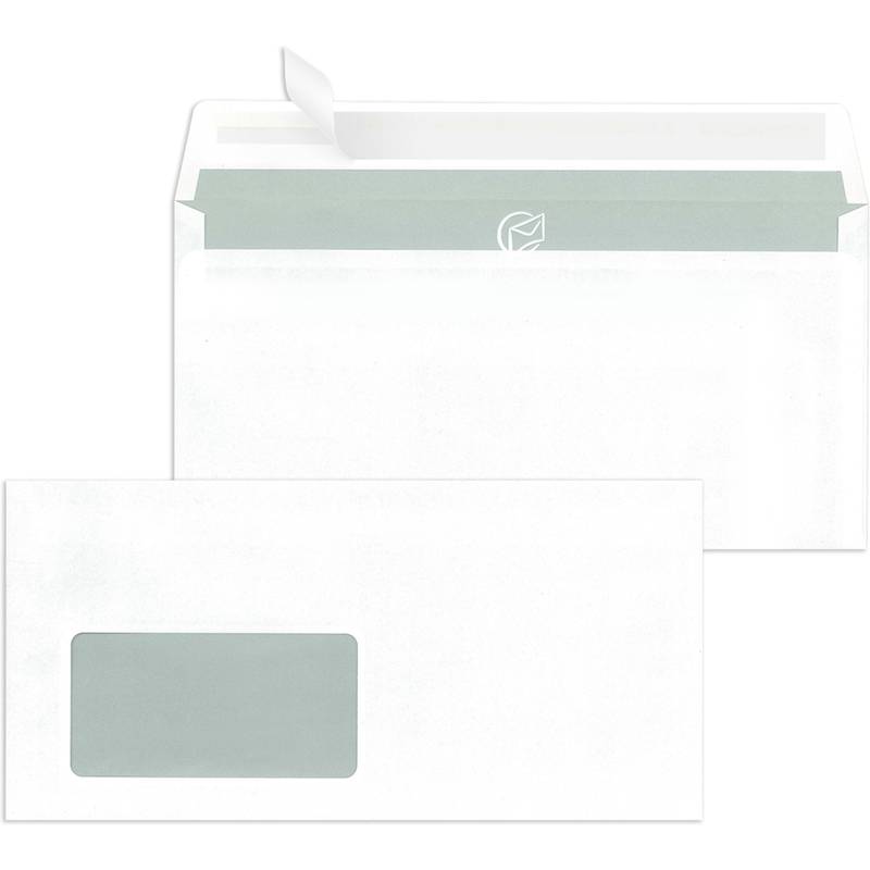 MAILmedia Briefumschläge DIN lang haftklebend, mit Fenster