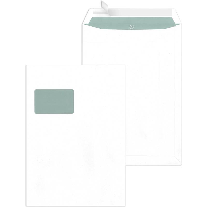 MAILmedia Versandtasche C4 haftklebend, mit Fenster, weiß