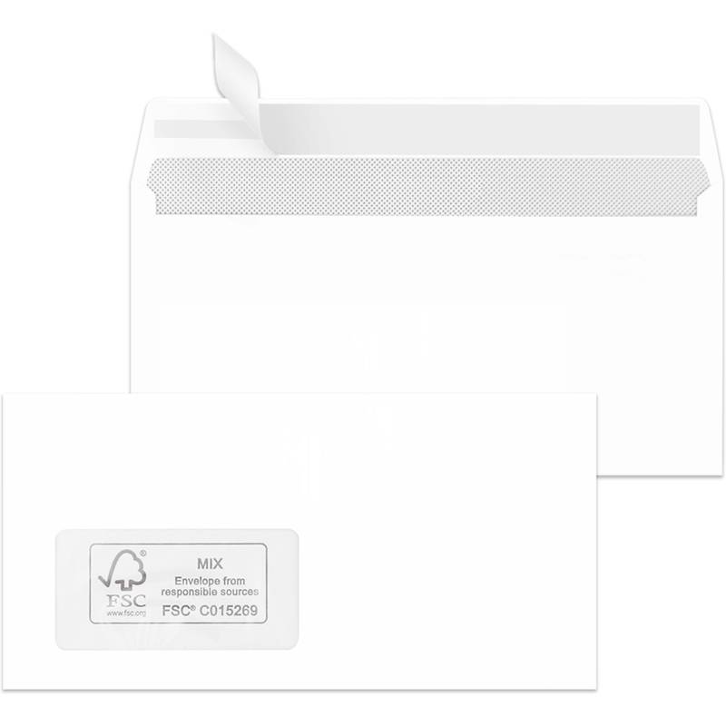MAILmedia Briefumschläge DIN lang, haftklebend, weiß