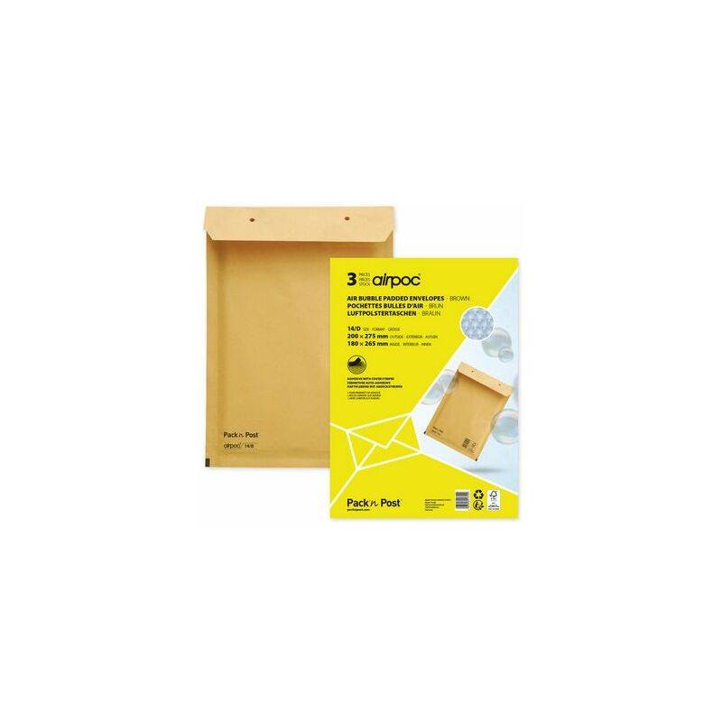 MAILmedia Luftpolster-Versandtaschen, Typ 13/C, braun, 10 g