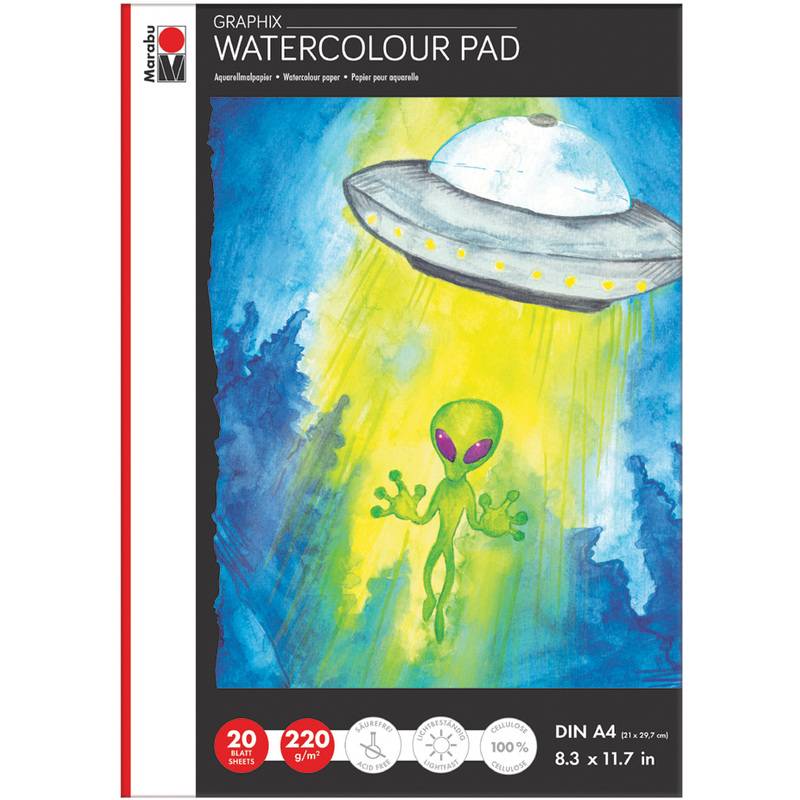 Marabu Aquarellpapierblock WATERCOLOUR PAD, A4, 220 g/qm