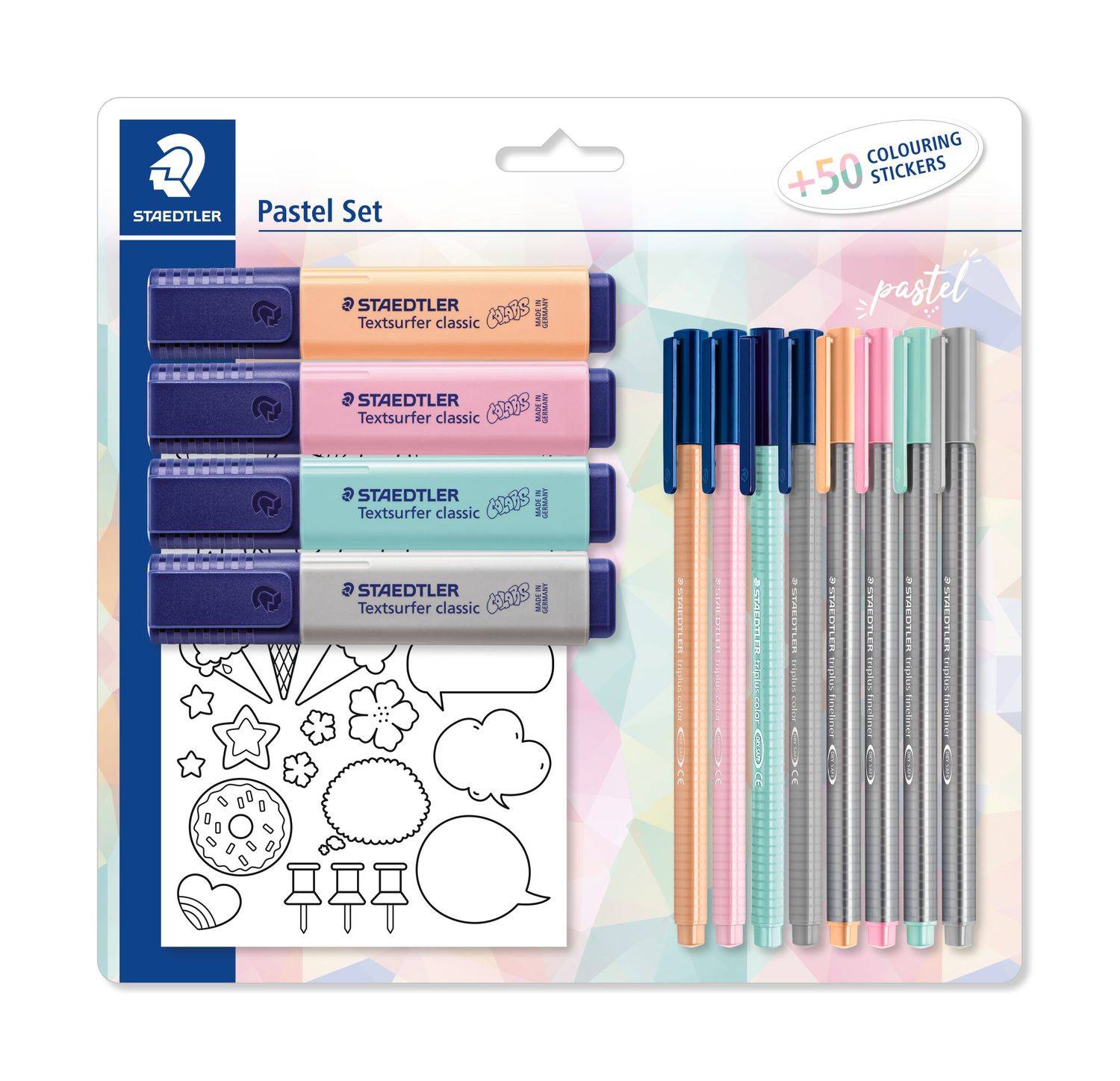 Staedtler 61 SBK, Pastellstift, Grau, Mintfarbe, Orange, Pink, Rose, 12 Stück(e)