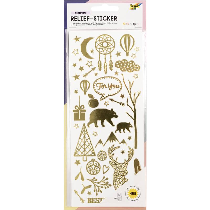 folia Relief-Sticker WEIHNACHTEN, Blattformat: 100 x 240 mm