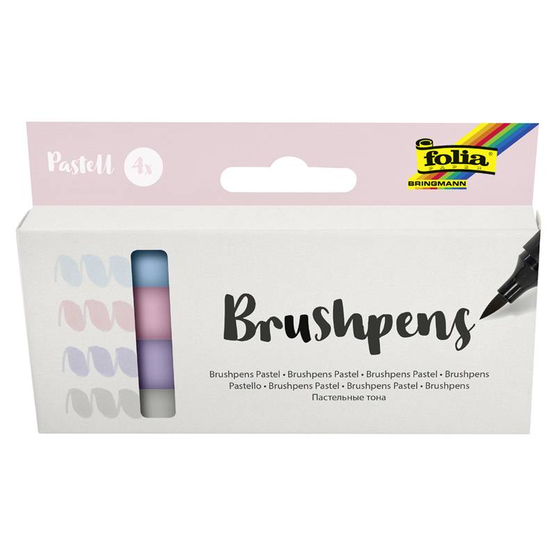 folia Pinselstift Brush Pens "Pastell", 4er Set