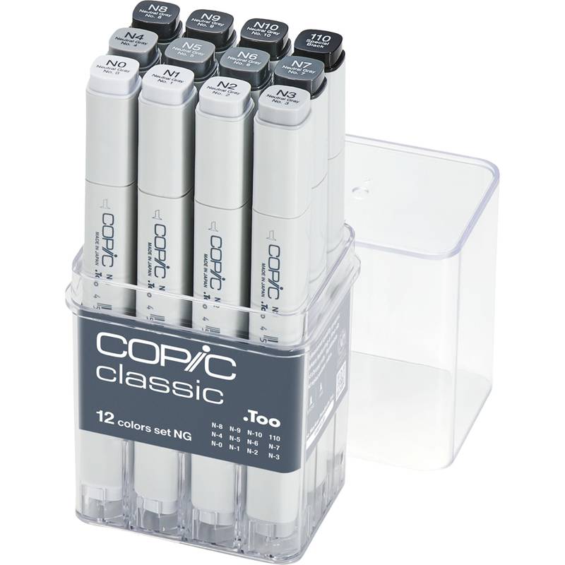 COPIC Marker classic, 12er Grau Set "NG", neutrale Grautöne