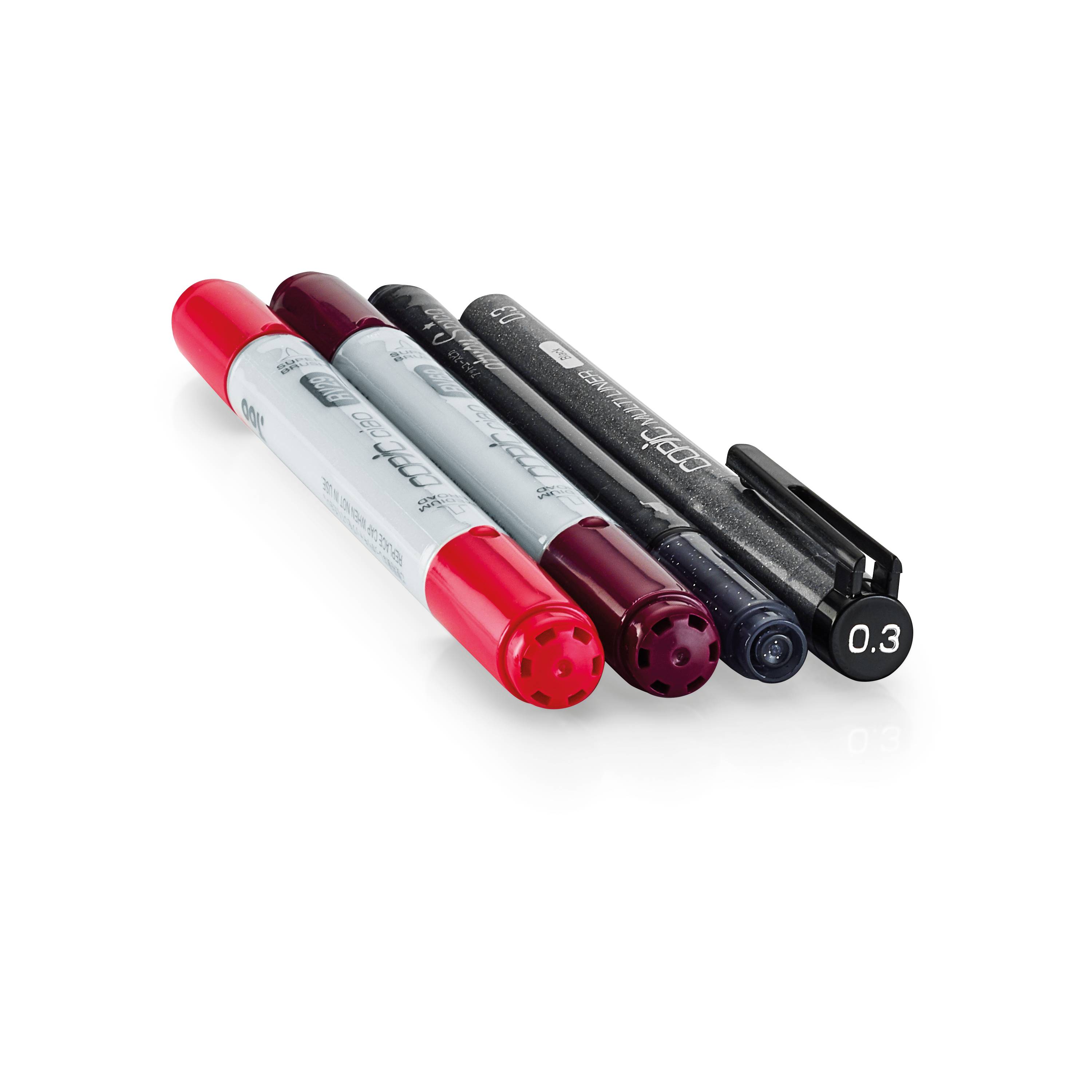 Copic Set "Doodle Pack Red", 4 Stk.