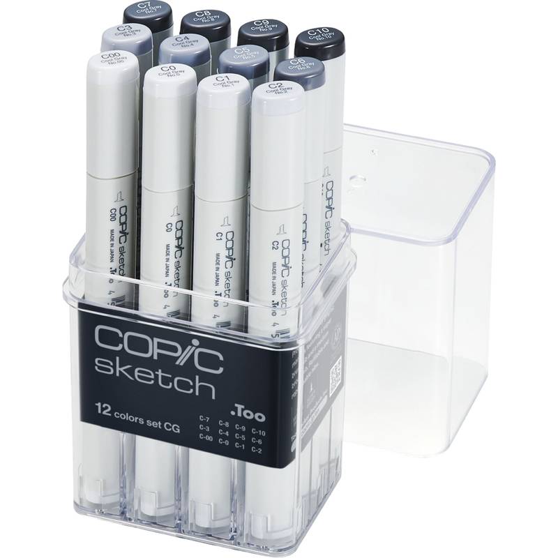 COPIC Marker sketch, 12er Set "Grautöne CG"