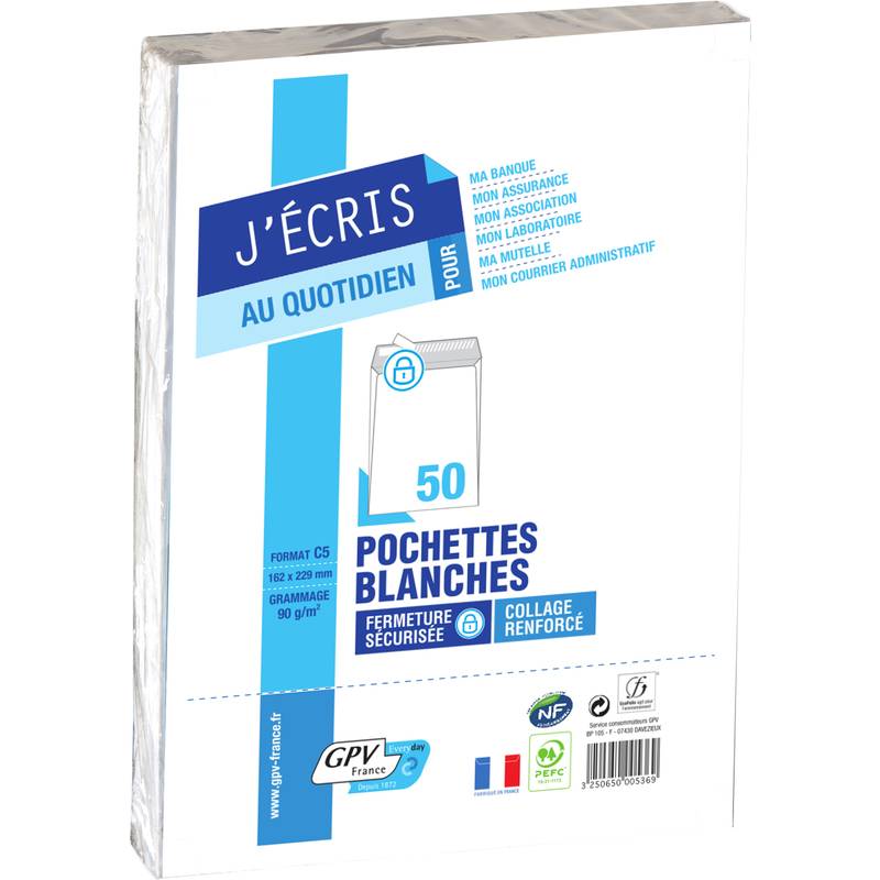 GPV Versandtaschen, C5, 162 x 229 mm, weiß, ohne Fenster