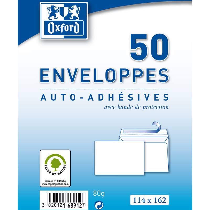 Oxford Briefumschläge Velin, C6, weiß, ohne Fenster, (HK)