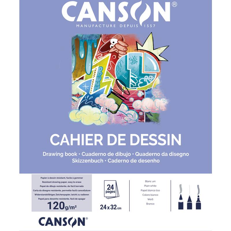 CANSON Zeichenheft, blanko, 125 g/qm, 240 x 320 mm