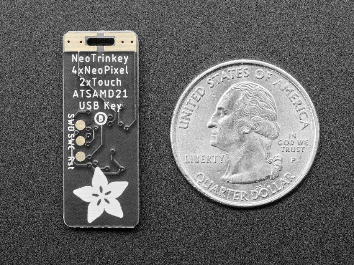Adafruit Neo Trinkey - SAMD21 USB Key with 4x NeoPixels Cortex M0+ 4870