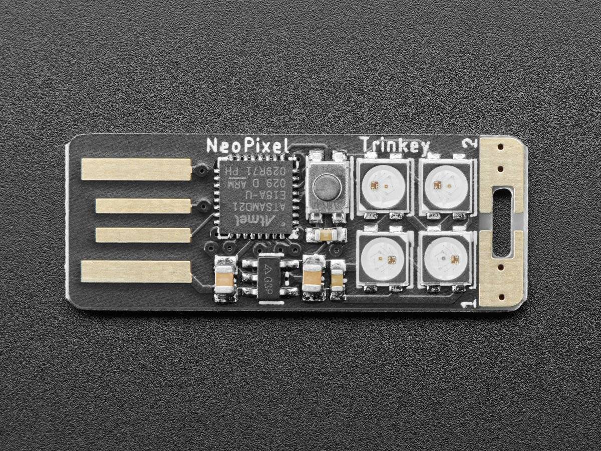 Adafruit Neo Trinkey - SAMD21 USB Key with 4x NeoPixels Cortex M0+ 4870