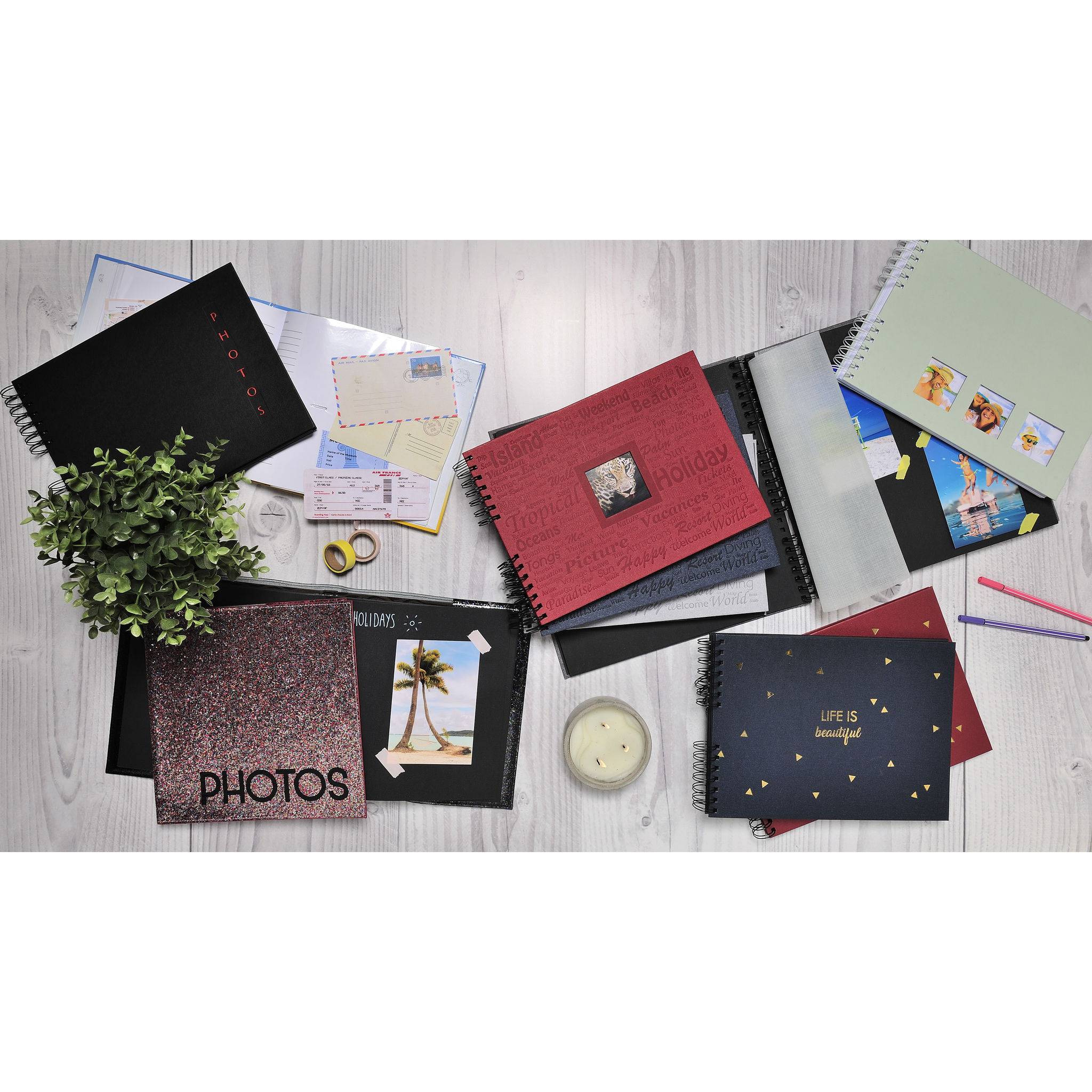 Exacompta Spiralalbum 50 Seiten schwarz 32x22cm LIFE - Rot - 16453E