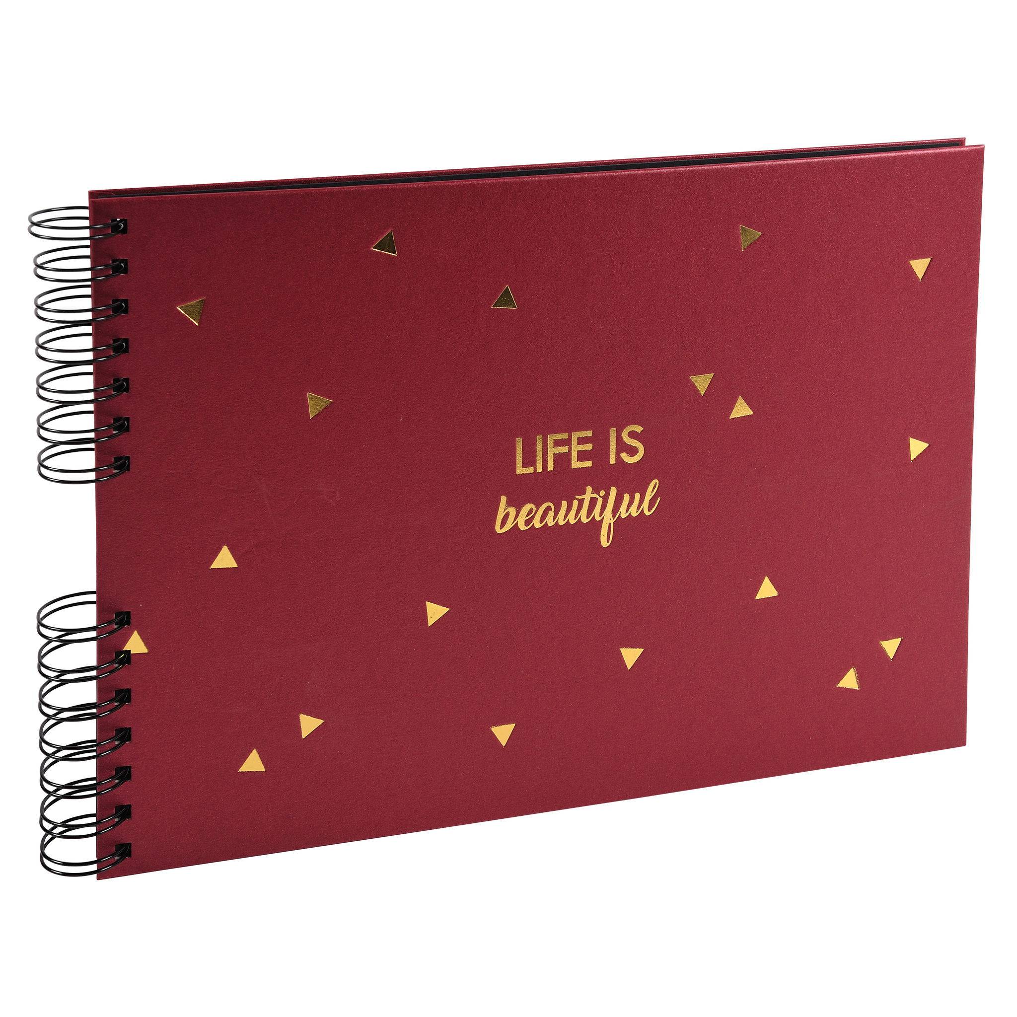 Exacompta Spiralalbum 50 Seiten schwarz 32x22cm LIFE - Rot - 16453E