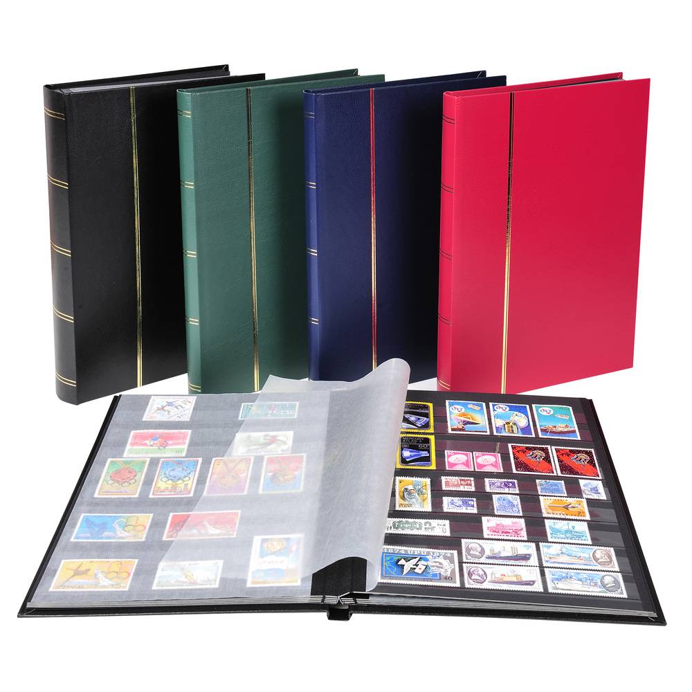 Exacompta Briefmarken Einsteckalbum Halbleder 16 Seiten 165x225cm Schwarz 26131E