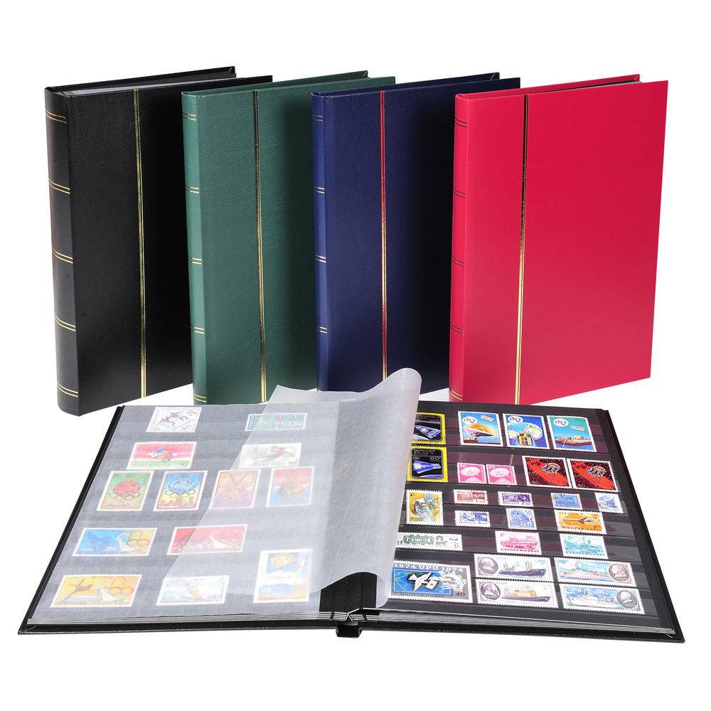 Exacompta Briefmarken Einsteckalbum Halbleder 16 Seiten 165x225cm Schwarz 26131E