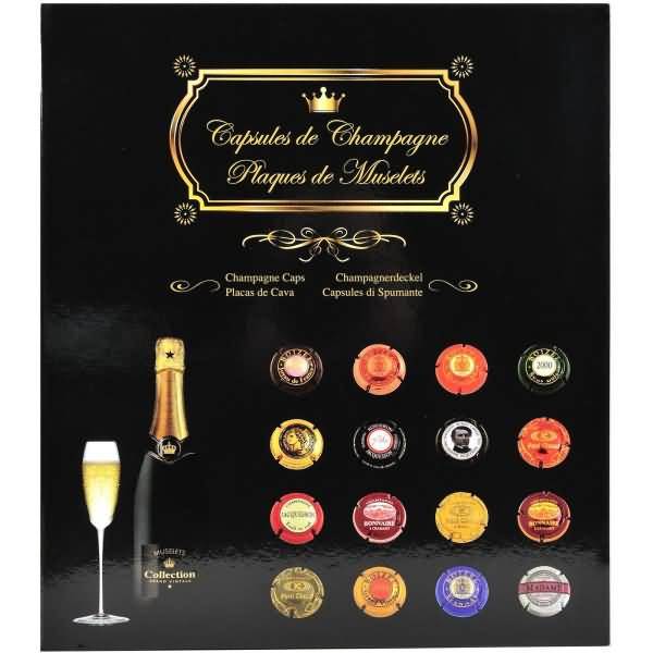 Album für 64 Champagnerdeckel 29x32,5mm schwarz