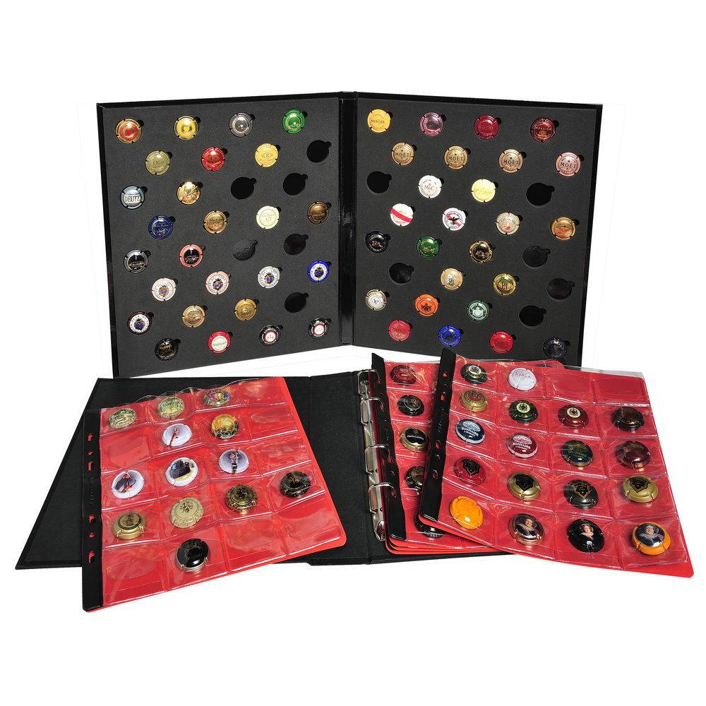 Exacompta Sammelalbum für 64 Champagner-Kapseln - Schwarz - 96110E