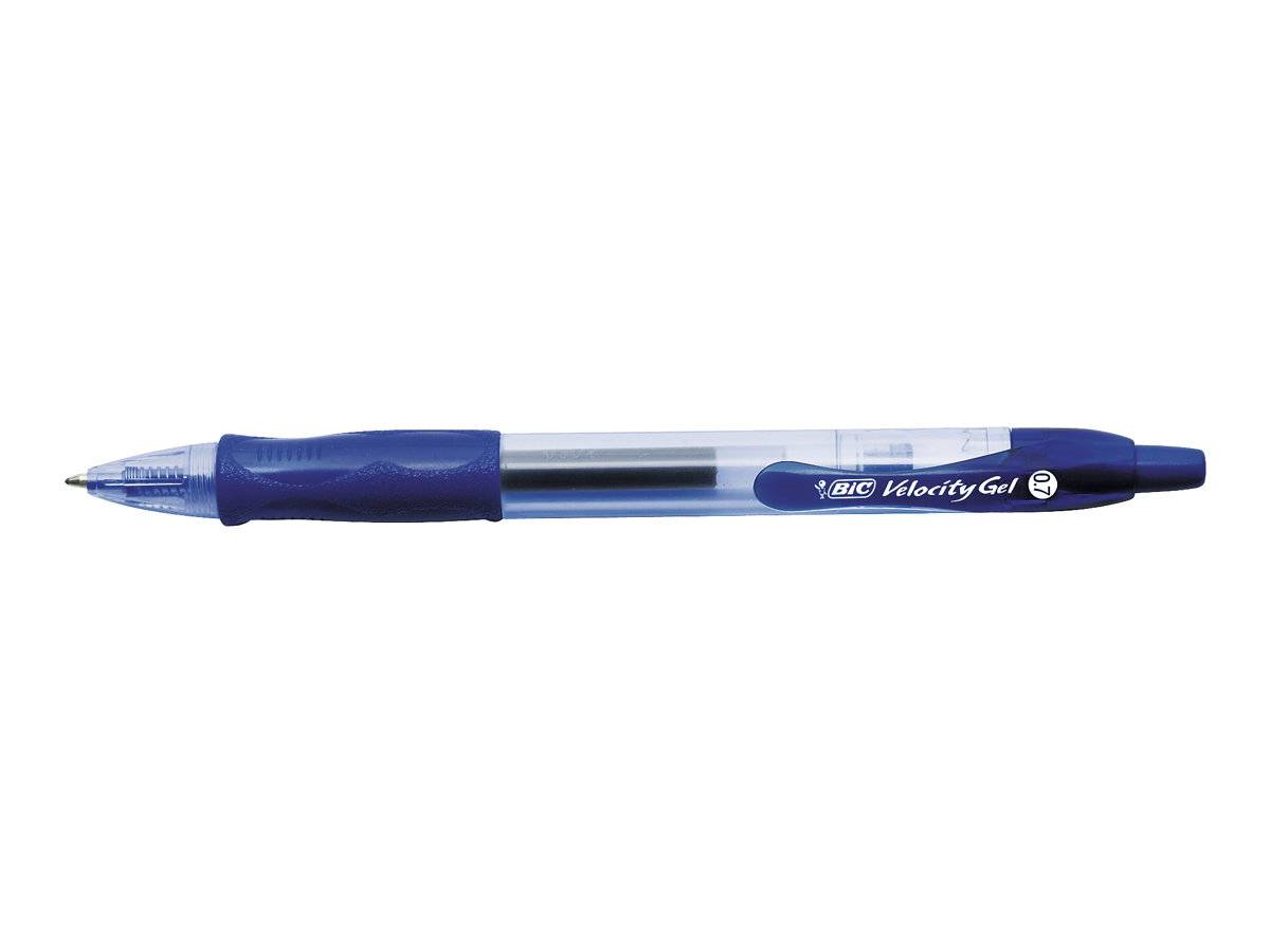 BIC VELOCITY - Tintenroller - Blau - Geltinte - 0.7 mm - Mittel - verstellbar (Packung mit 12)