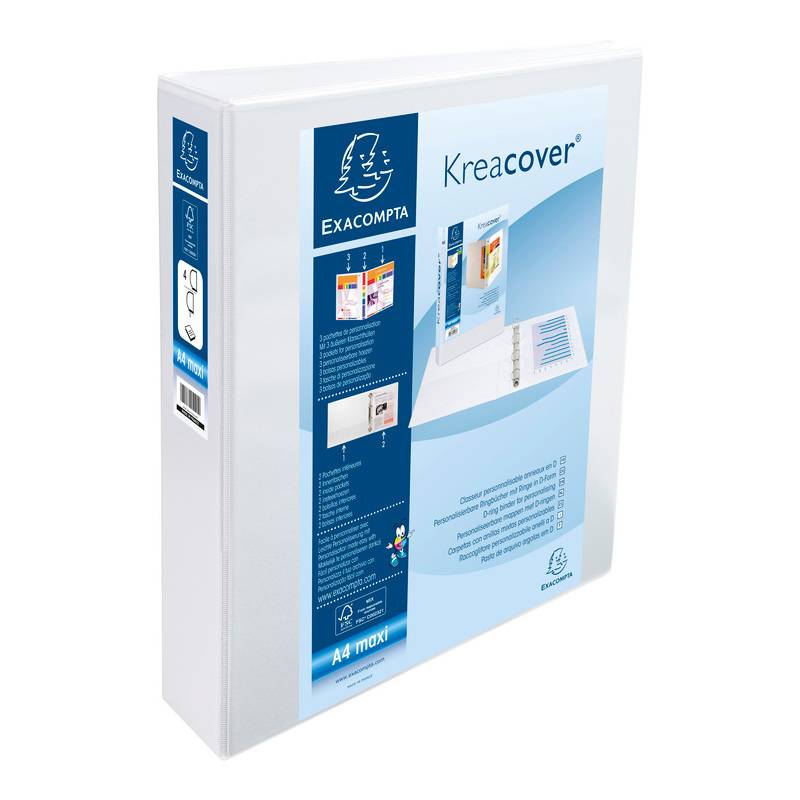 EXACOMPTA Präsentations-Ringbuch, A4 Maxi, weiß, 4D-Ring