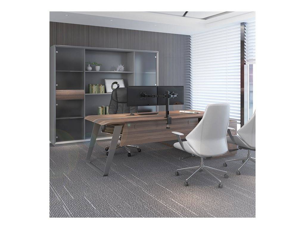 LogiLink - Befestigungskit - einstellbarer Arm - für 2 LCD-Displays - Stahl - Schwarz - Bildschirmgröße: 43.2-81.3 cm (1