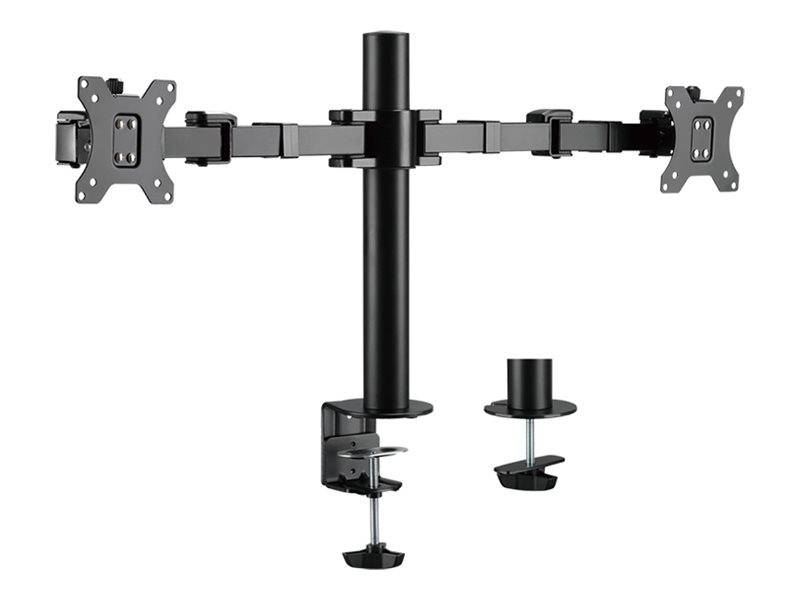 LogiLink Befestigungskit - einstellbarer Arm - für 2 LCD-Displays - Stahl - Schwarz - Bildschirmgröße: 43.2-81.3 cm (17"-32")