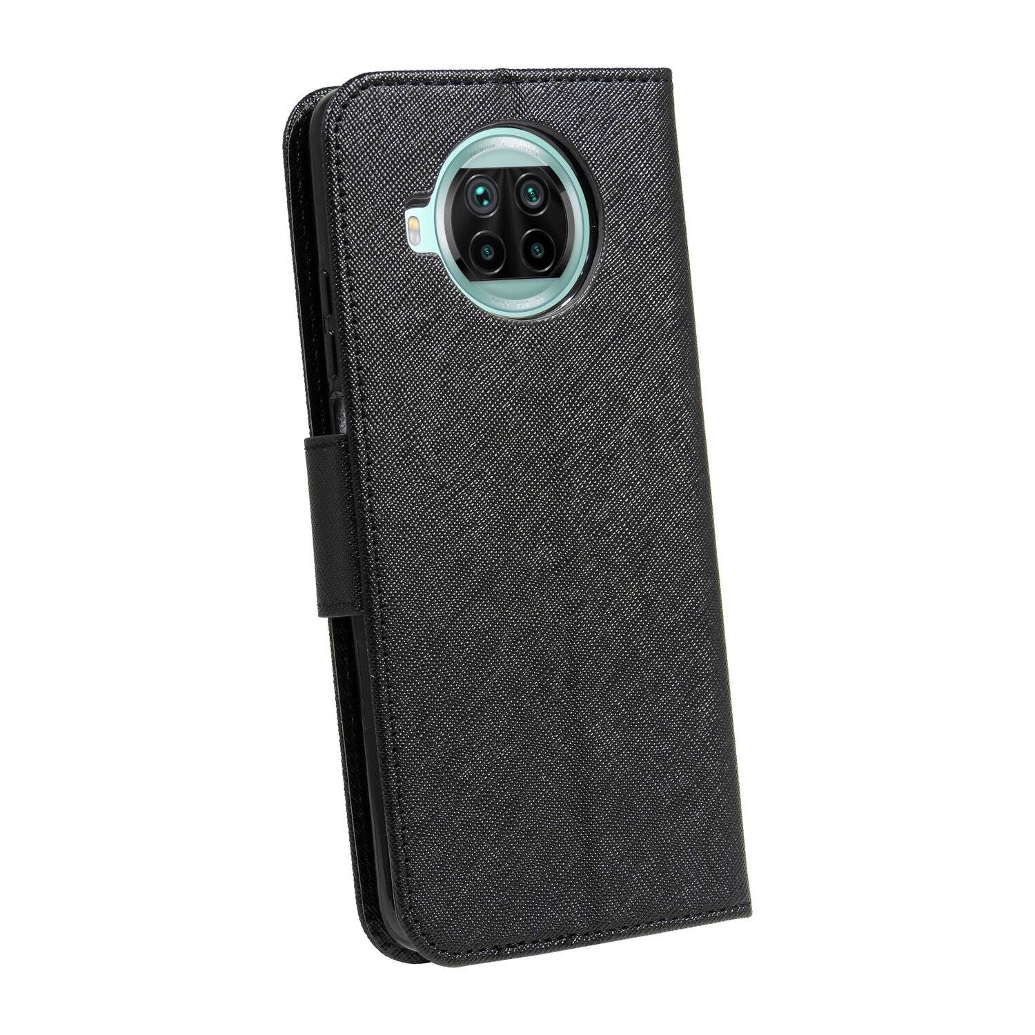 Buch Tasche "Fancy" für XIAOMI MI 10T LITE Handy Hülle Brieftasche Schutzhülle mit Standfunktion, Kartenfach Schwarz