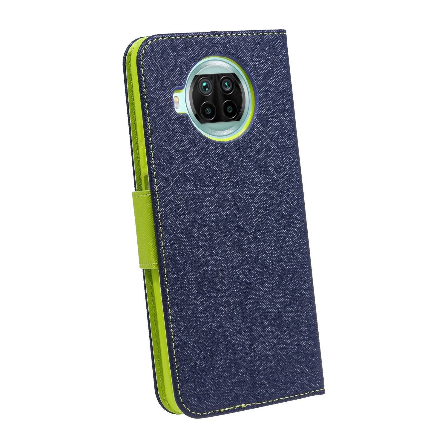 Buch Tasche "Fancy" für XIAOMI MI 10T LITE Handy Hülle Brieftasche Schutzhülle mit Standfunktion, Kartenfach Blau-Grün