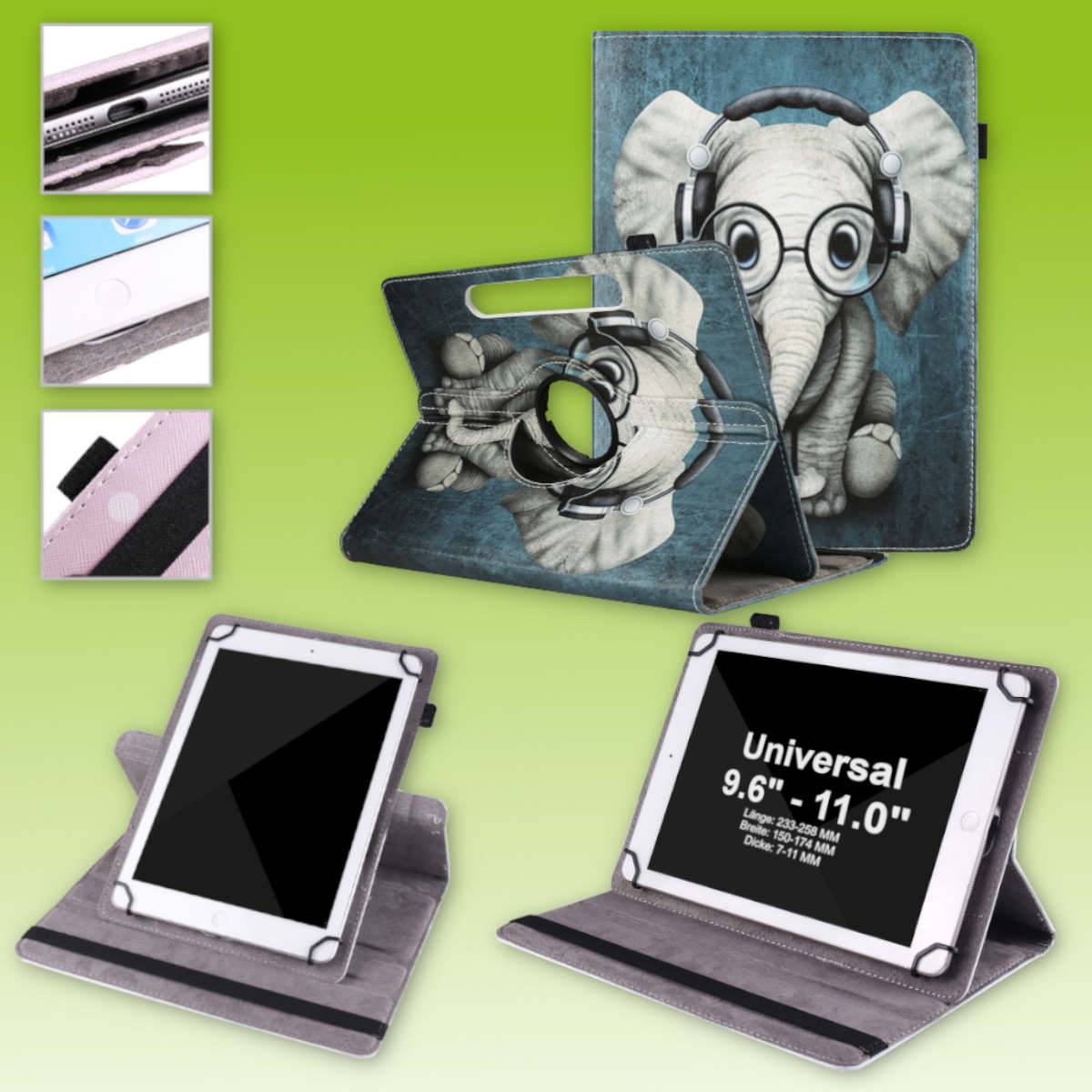 Für Lenovo Tablet Motiv Muster 360 Grad Rotation Tasche Kunst-Leder Hülle Etuis Cover Schutz Case Zubehör