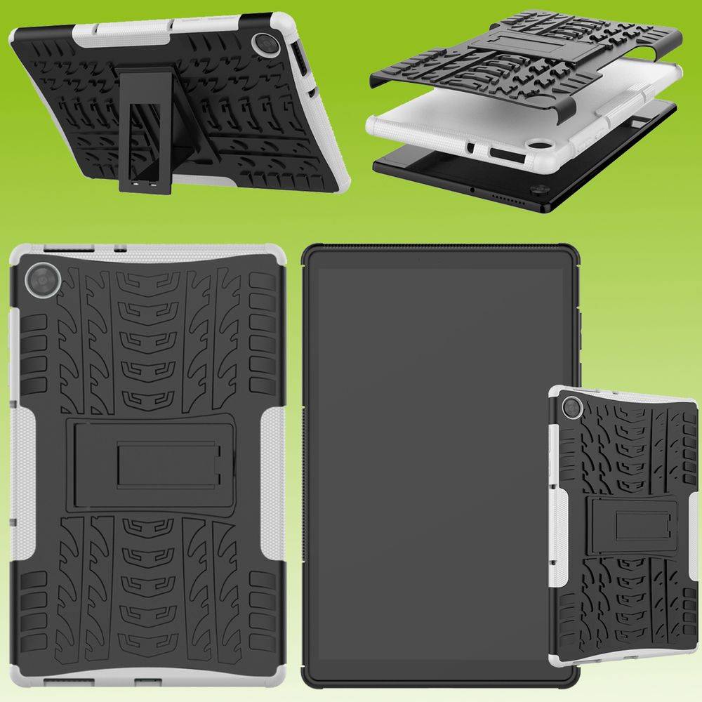 Für Lenovo Tab M10 HD 2. Gen 2020 TB-X306F Hybrid Outdoor Schutzhülle Case Weiß Tasche Cover Etuis